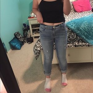 Loft lightwash relaxed mid-rise skinny jeans